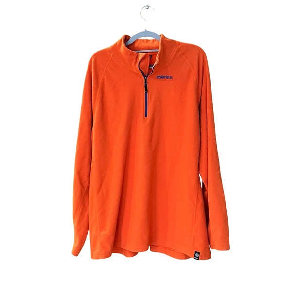 Solaris Mens Pullover Fleece 1/4 Zip Long Sleeve Orange XXL - Picture 1 of 10